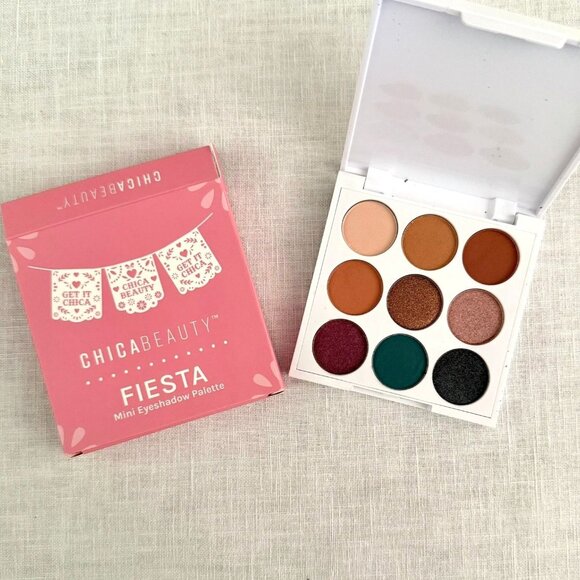 ChicaBeauty Travel Size Fiesta Mini Eyeshadow Palette 9 Earthy Colors Vegan - Picture 1 of 7